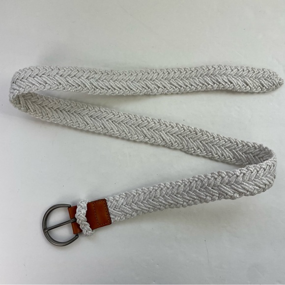 White Stretch Braided Raffia Seagrass Belt - Picture 6 of 12